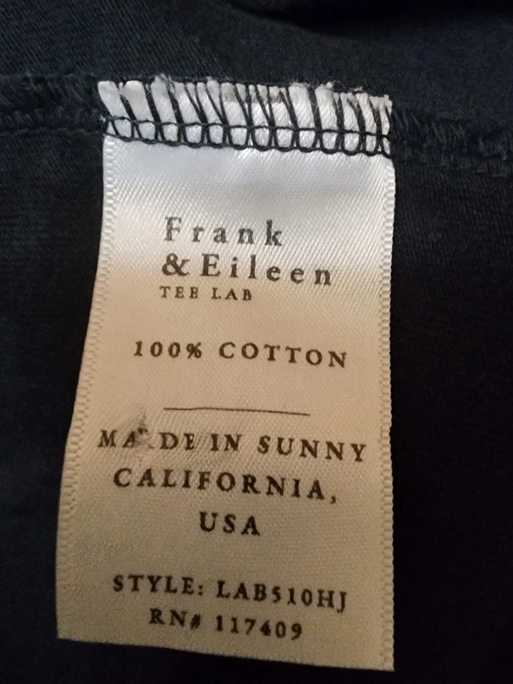 Frank & Eileen British Navy Patrick Long-Sleeve Cotton V Neck Top Sz SMALL - Picture 4 of 9